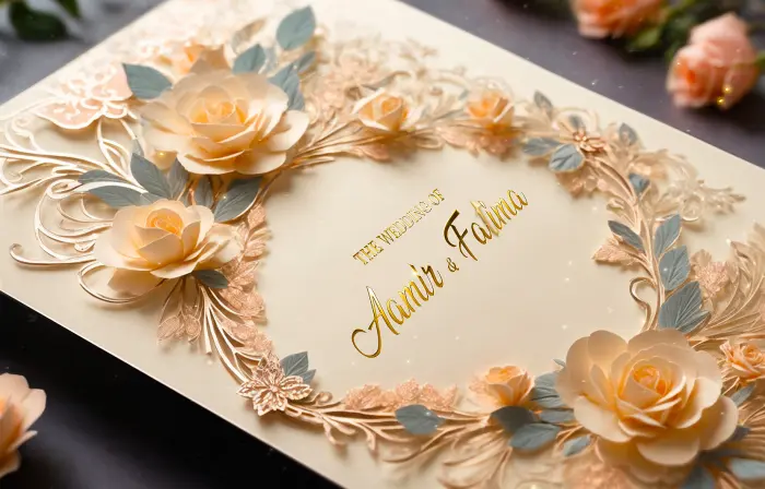 Muslim Wedding Invitation 3D Floral Slideshow